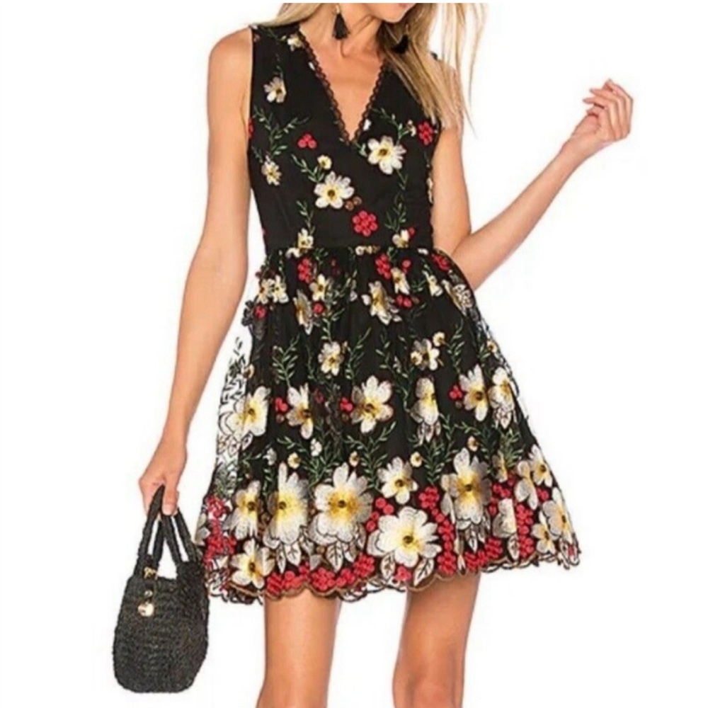 Alice + Olivia Black Floral Dress